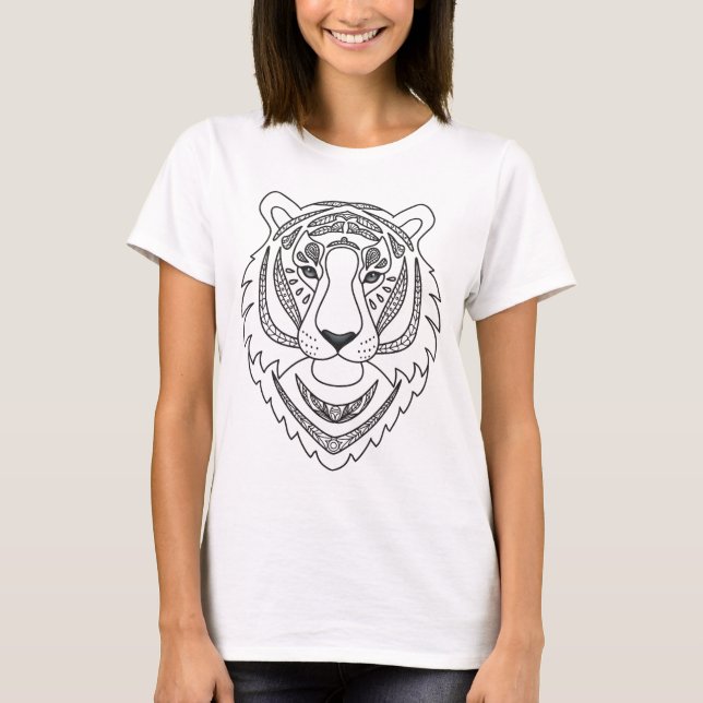 Inspirierter Weißtiger T-Shirt (Vorderseite)
