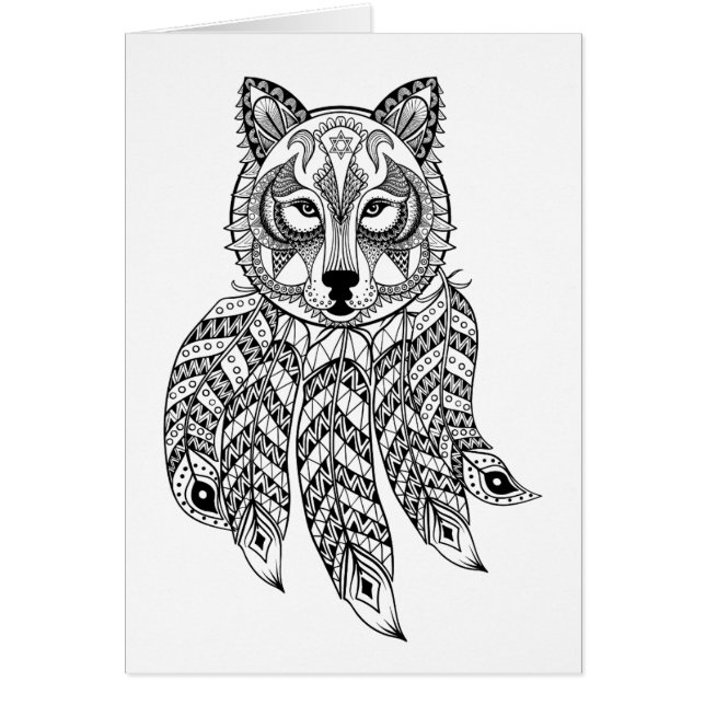 Inspirierter Wolf mit Dreamcatcher (Vorne)