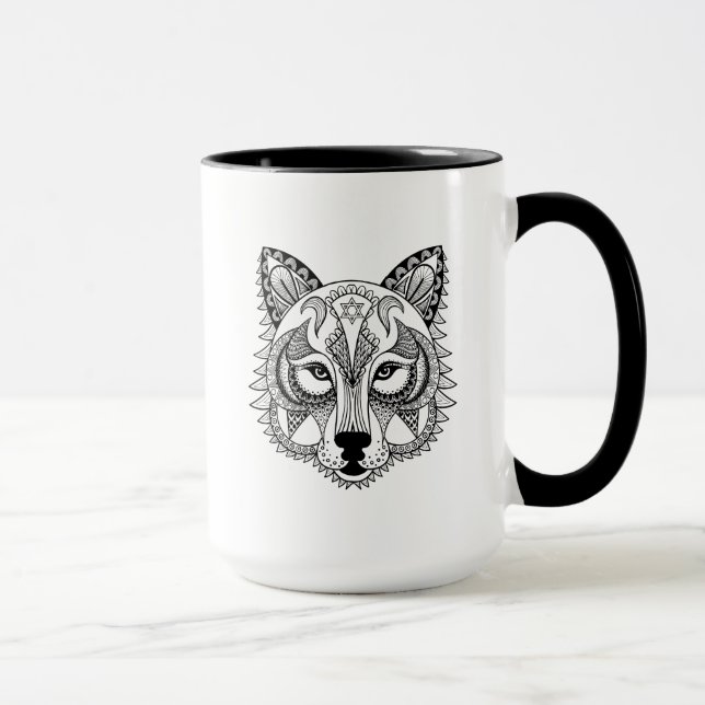 Inspirierter Wolf Tasse (Rechts)