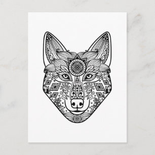 Inspirierter Wolfkopf Postkarte