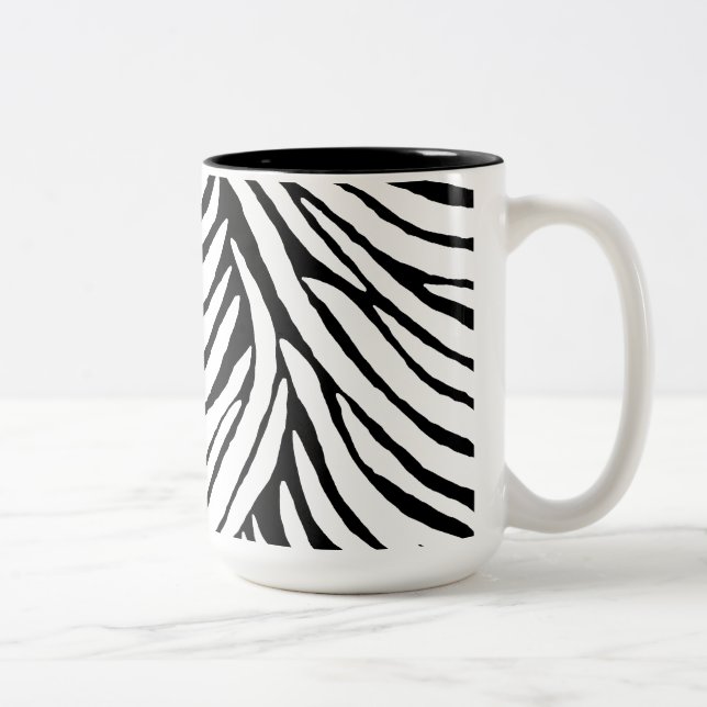 Inspirierter Zebra-Druck Zweifarbige Tasse (Rechts)