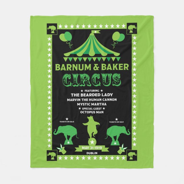 Inspirierter Zirkus Fleecedecke (Vorderseite)