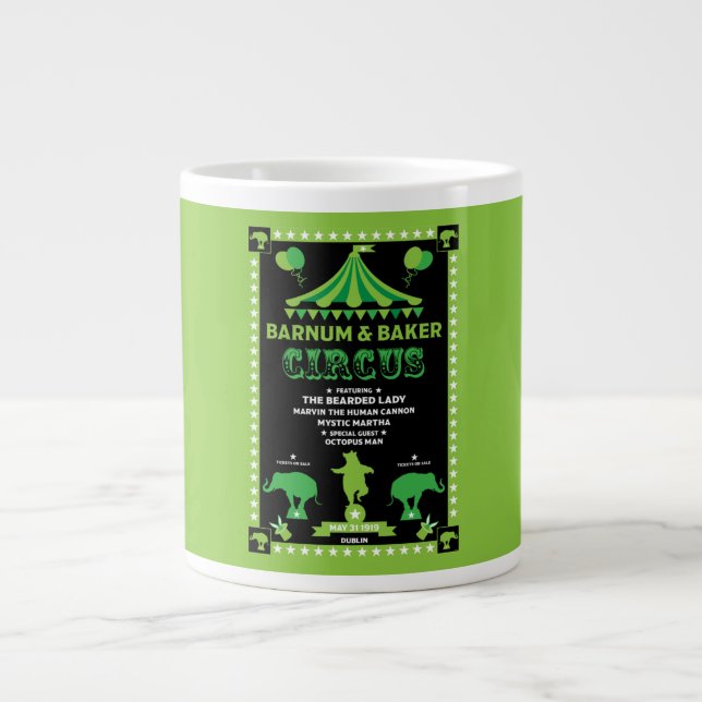 Inspirierter Zirkus Jumbo-Tasse (Vorderseite)