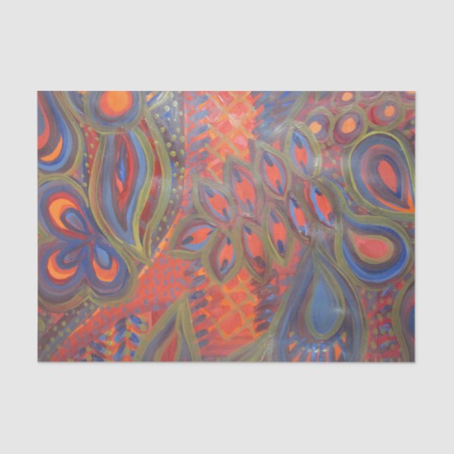 inspiriertes abstraktes Seidenpapier des Pfaus (Vorderseite)