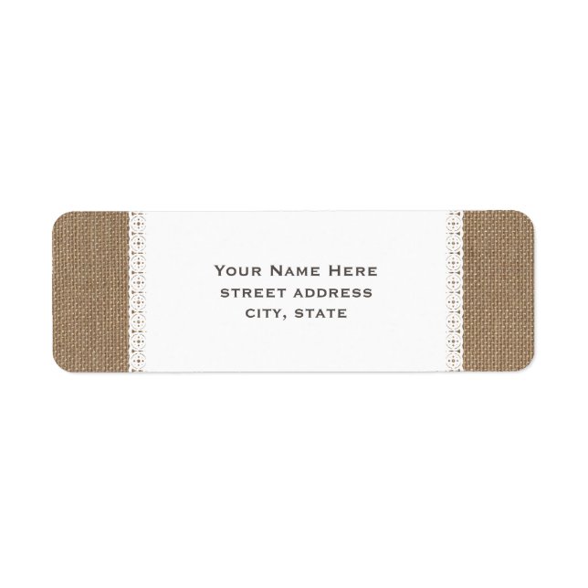 Inspiriertes Adressetikett für Burlap & Lace (Vorne)