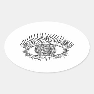 Inspiriertes Auge Ovaler Aufkleber