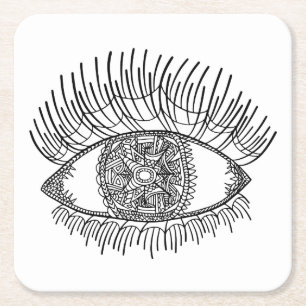 Inspiriertes Auge Rechteckiger Pappuntersetzer