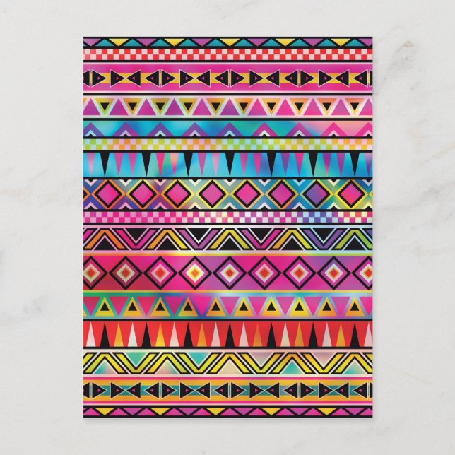 Inspiriertes Aztec-Muster Postkarte (Vorderseite)