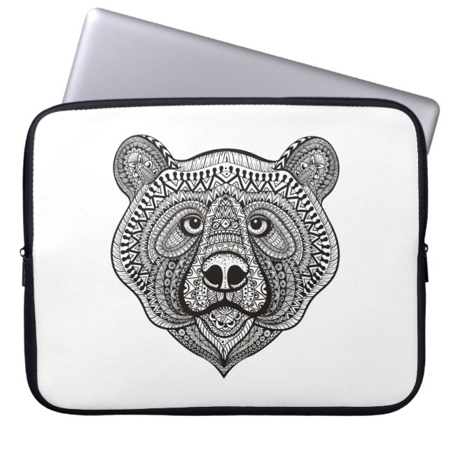 Inspiriertes Bärn-Gesicht Laptopschutzhülle (Vorderseite)