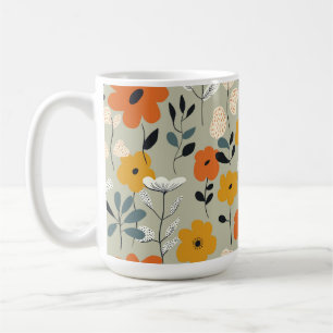 Inspiriertes Blumenmuster Mitte des Jahrhunderts Kaffeetasse