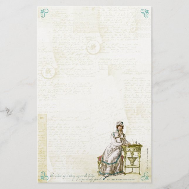 Inspiriertes Briefpapier I Janes Austen (Vorderseite)