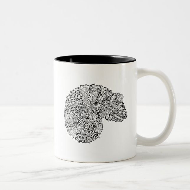 Inspiriertes Chamäleon 2 Zweifarbige Tasse (Rechts)