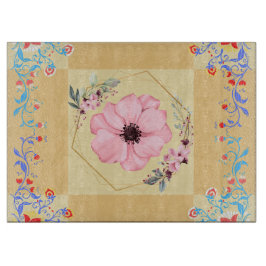 Inspiriertes Design des Frühjahrs, orange bläserne Schneidebrett