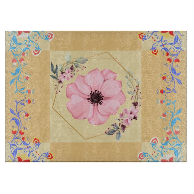 Inspiriertes Design des Frühjahrs, orange bläserne Schneidebrett (Vorderseite)