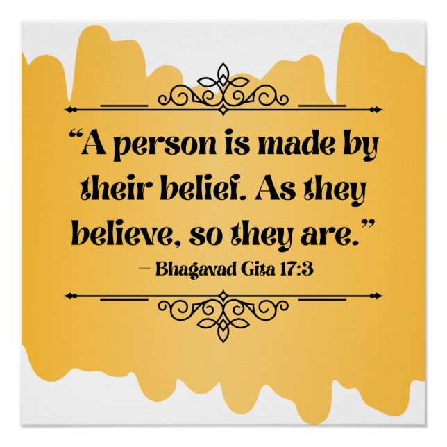 Inspiriertes Golden Minimalistisch Bhagavad Gita Z Poster (Vorderseite)