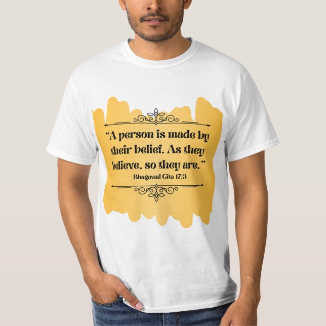 Inspiriertes Golden Minimalistisch Bhagavad Gita Z T-Shirt (Vorderseite)