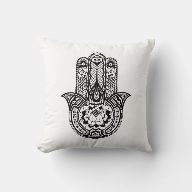 Inspiriertes Hamsa Symbol Kissen (Vorderseite)