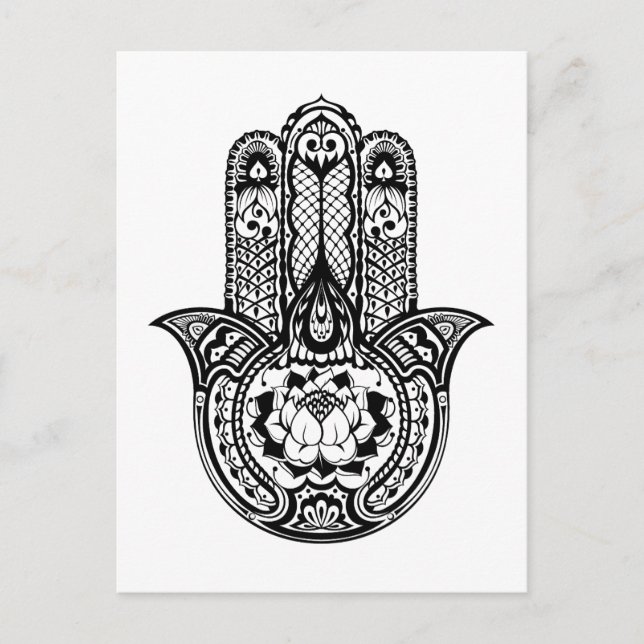 Inspiriertes Hamsa-Symbol Postkarte (Vorderseite)