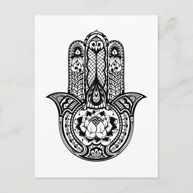 Inspiriertes Hamsa-Symbol Postkarte (Vorderseite)