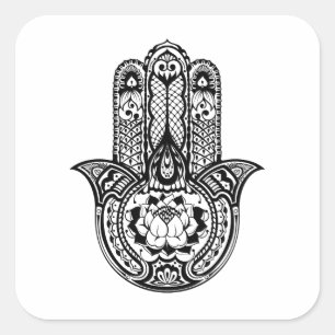 Inspiriertes Hamsa-Symbol Quadratischer Aufkleber