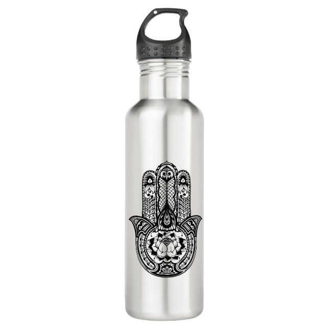Inspiriertes Hamsa Symbol Trinkflasche (Vorderseite)