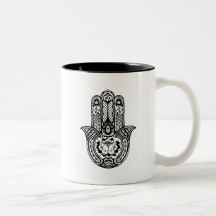 Inspiriertes Hamsa Symbol Zweifarbige Tasse