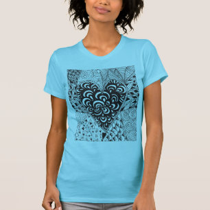 Inspiriertes Herz-Gekritzel T-Shirt