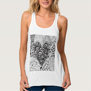 Inspiriertes Herz-Gekritzel Tank Top