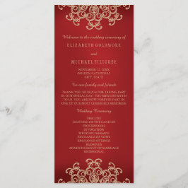 Inspiriertes Hochzeitsprogramm für Rot und Gold Programm
