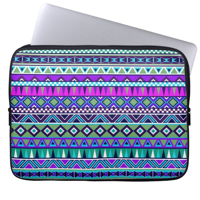 Inspiriertes Muster des Azteken Laptopschutzhülle (Vorderseite)