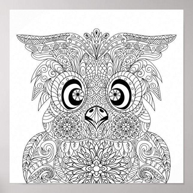 Inspiriertes Owl-Portrait 2 Poster (Vorne)