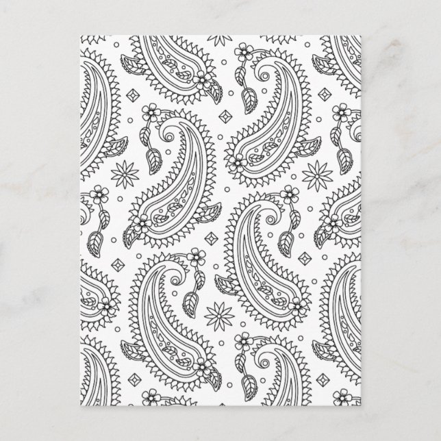 Inspiriertes Paisley-Design Postkarte (Vorderseite)