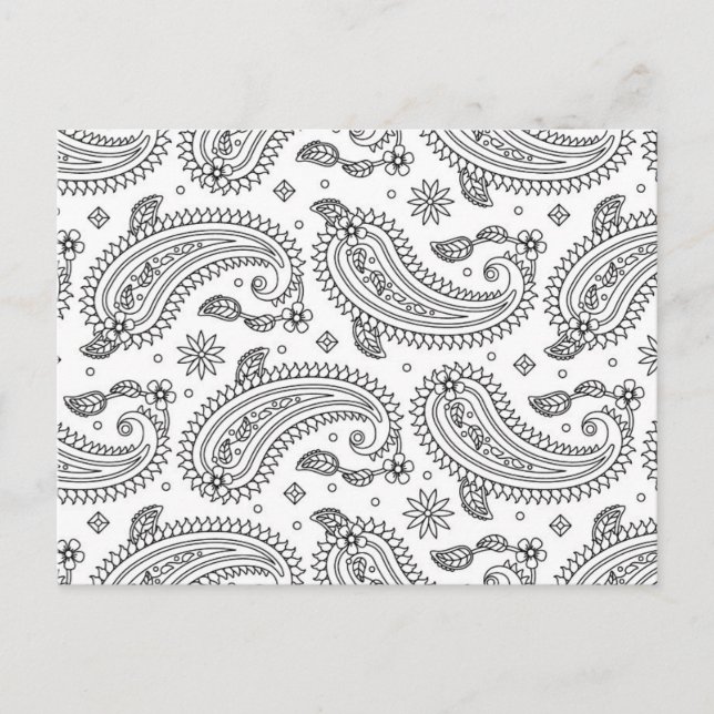 Inspiriertes Paisley-Design Postkarte (Vorderseite)