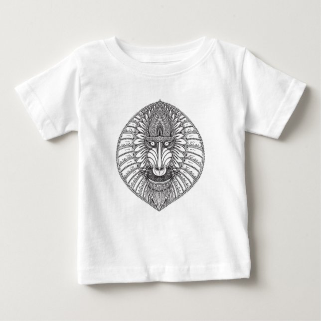 Inspiriertes Pavian-Gesicht Baby T-shirt (Vorderseite)