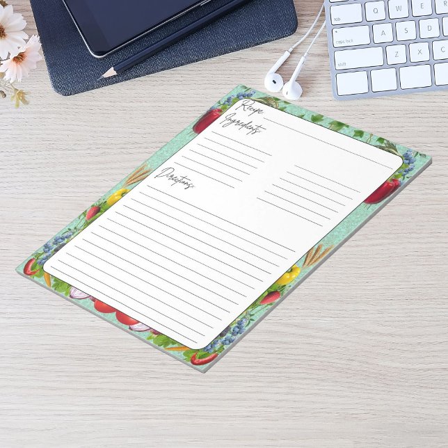 Inspiriertes pflanzliches Rezept Notizblock (Vegetable Inspired Recipe Notepad)