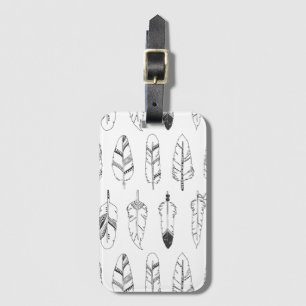 Inspiriertes Retro Feder-Muster Gepäckanhänger