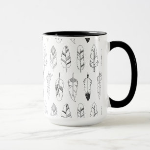 Inspiriertes Retro Feder-Muster Tasse