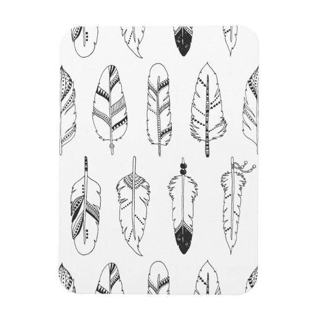 Inspiriertes Retro-Federmuster Magnet (Vertikal)