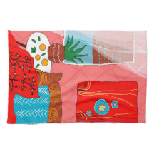 Inspiriertes Rotes Zimmer mit Kissen Aloe Orange