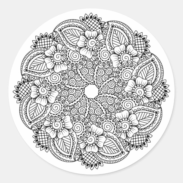 Inspiriertes Round-Design Runder Aufkleber (Vorderseite)