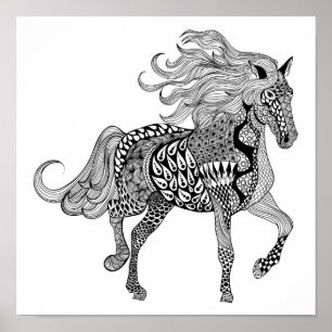 Inspiriertes Schwarzes Pferd 2 Poster