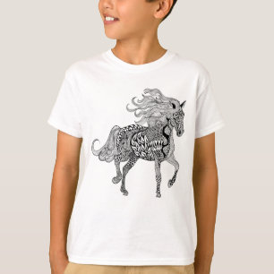 Inspiriertes schwarzes Pferd T-Shirt