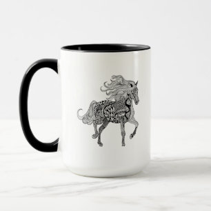 Inspiriertes schwarzes Pferd Tasse