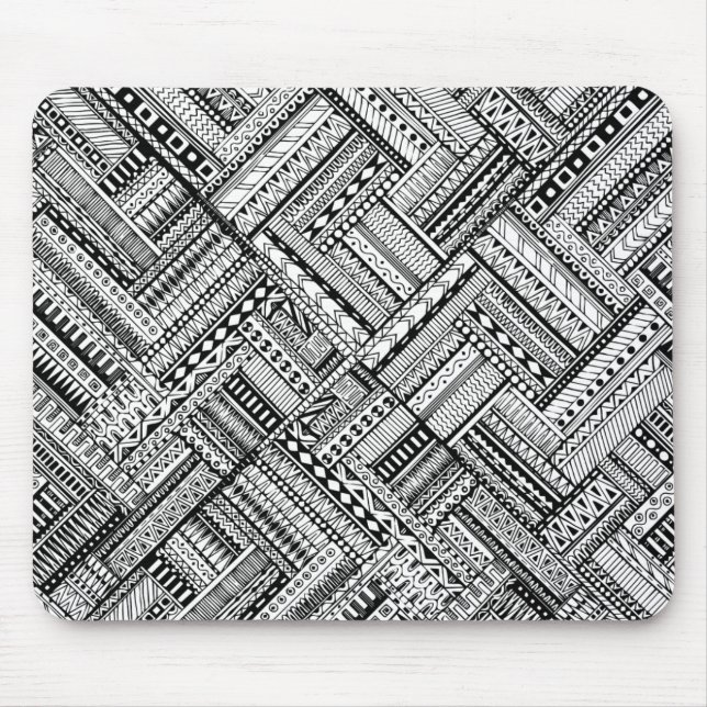 Inspiriertes Stammes- Kunst-Muster Mousepad (Vorne)