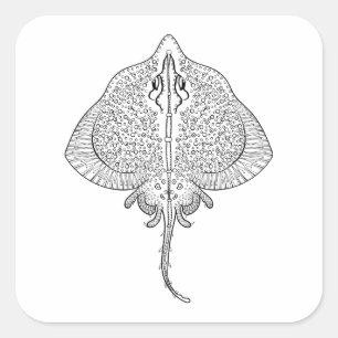 Inspiriertes Stingray Totem Quadratischer Aufkleber