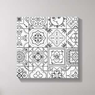 Inspiriertes Talavera-Muster 6 Leinwanddruck