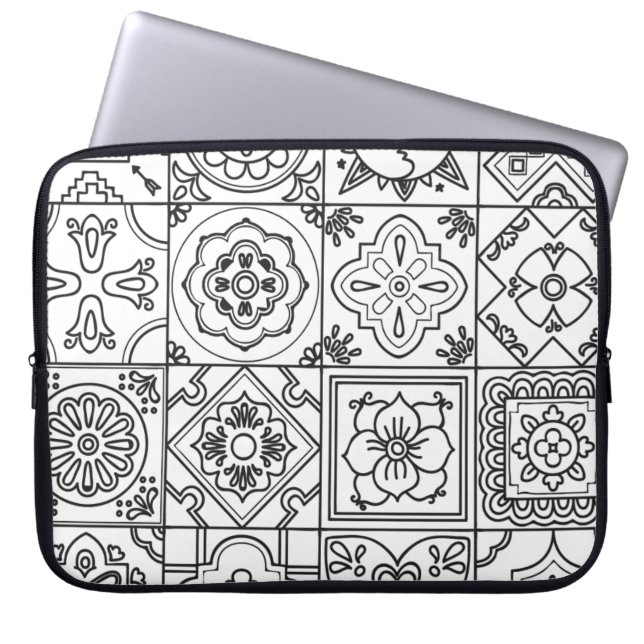 Inspiriertes Talavera-Muster Laptopschutzhülle (Vorderseite)