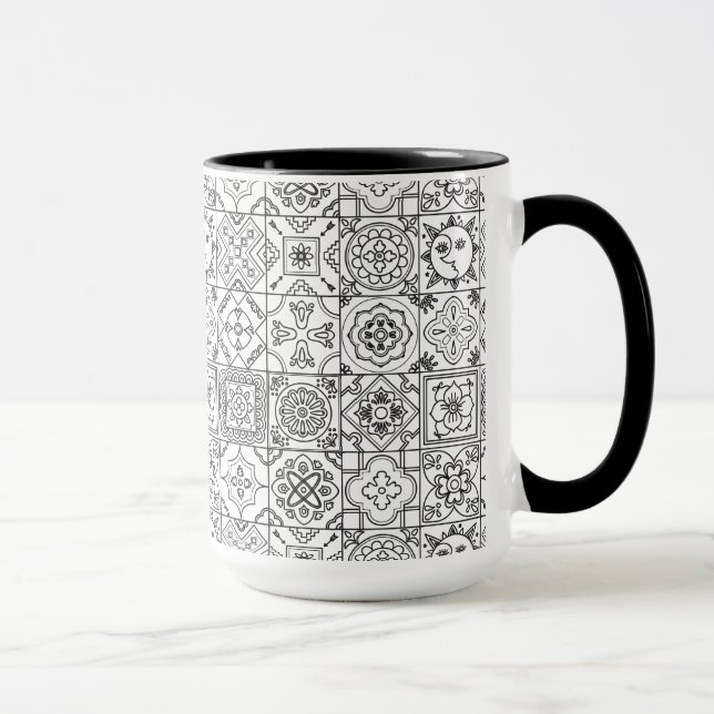 Inspiriertes Talavera-Muster Tasse (Rechts)