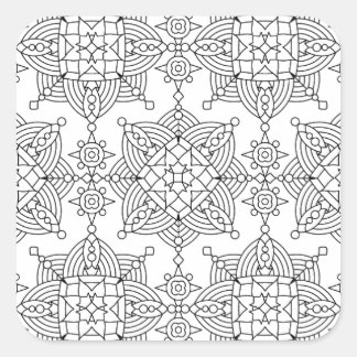 Inspiriertes Tribal-Künstlerisches Muster Quadratischer Aufkleber