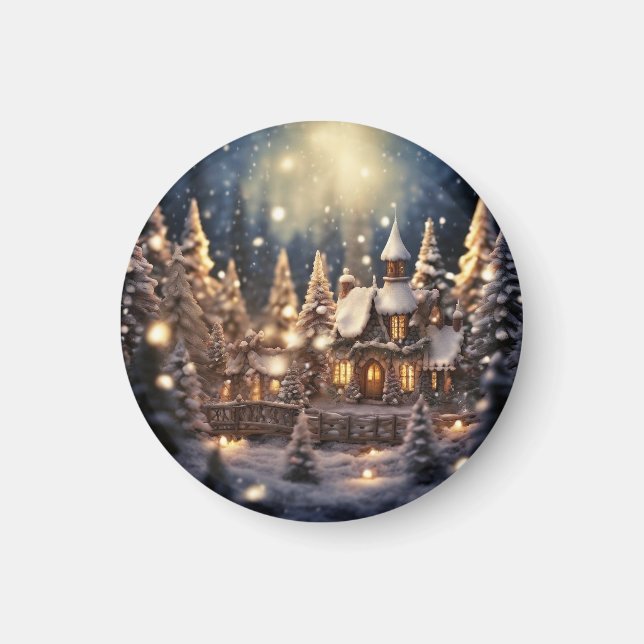 Inspiriertes Weihnachtsgeschenk Märchenschloss Magnet (Vorne)